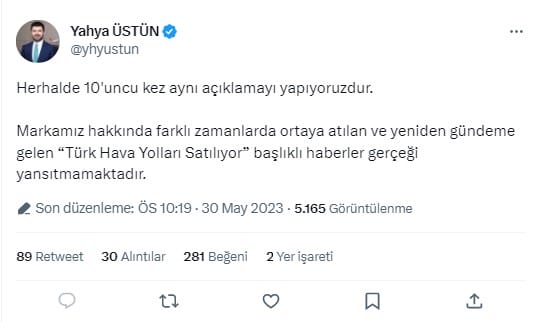 THY satılıyor mu? Gündem olan iddiaları yetkili isim yanıtladı